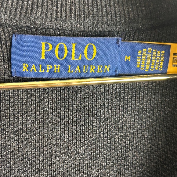 Polo Ralph Lauren full-zip knit jacket with a mock neck and embroidered logo. - Picture 5 of 6